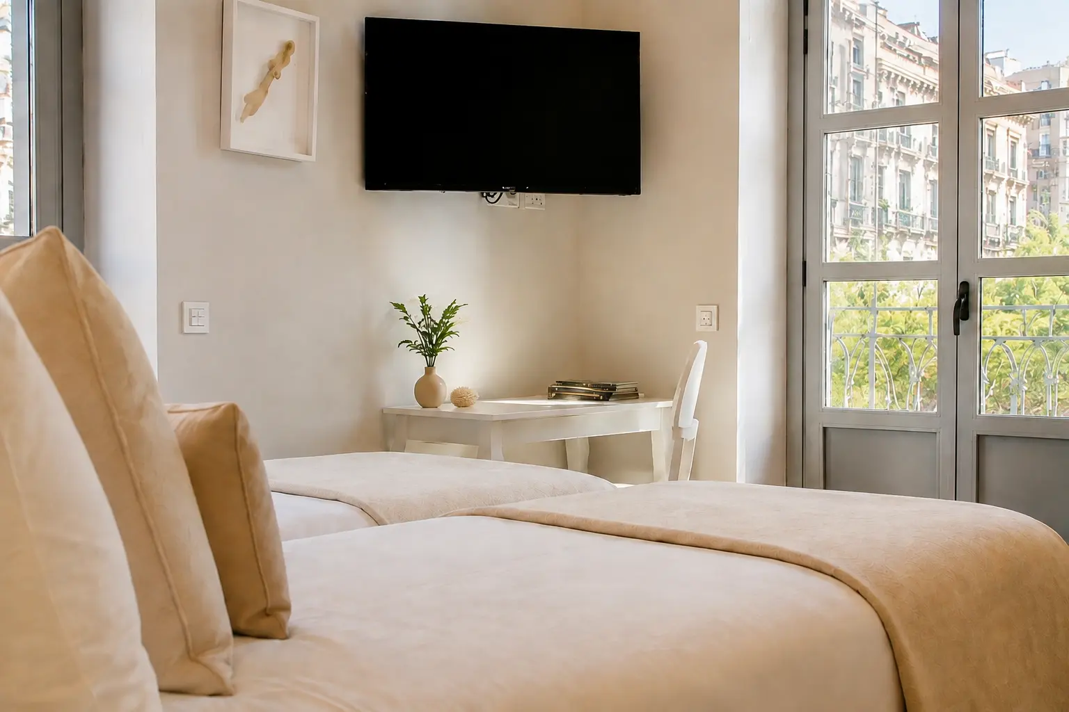 Habitación Doble Exterior con Balcón — baño